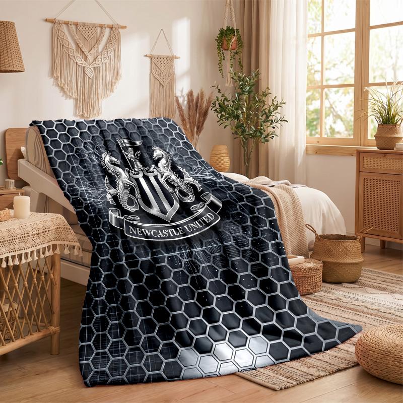 Newcastle United Football Print Flannel Blanket Soft Warm Sofa Bed Throw Blanket For Home Office Bedroom