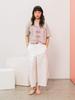 EDENIK Scarf Crop Short Sleeve T-Shirt_Gray