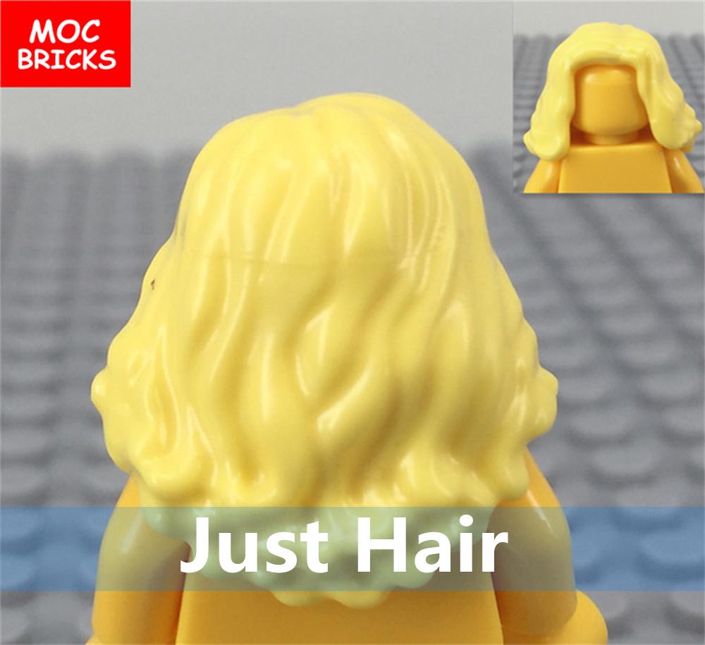 5 Stück/Los MOC Steine Weibliche Haare Zusammengebaute Partikel Bausteine Zubehör Kinderspielzeug Plastikpuppen