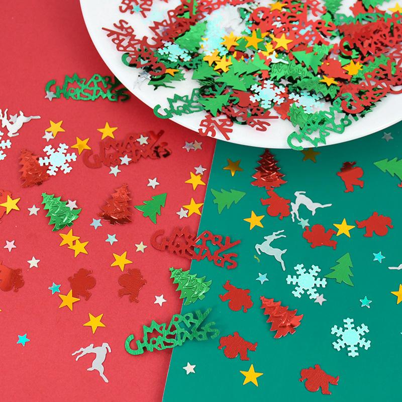 15g/bag Christmas Sequin Confetti Xmas Tree Snowflake Table Confetti 2024 Christmas Party Decoration for Home 2025 New Year Gift