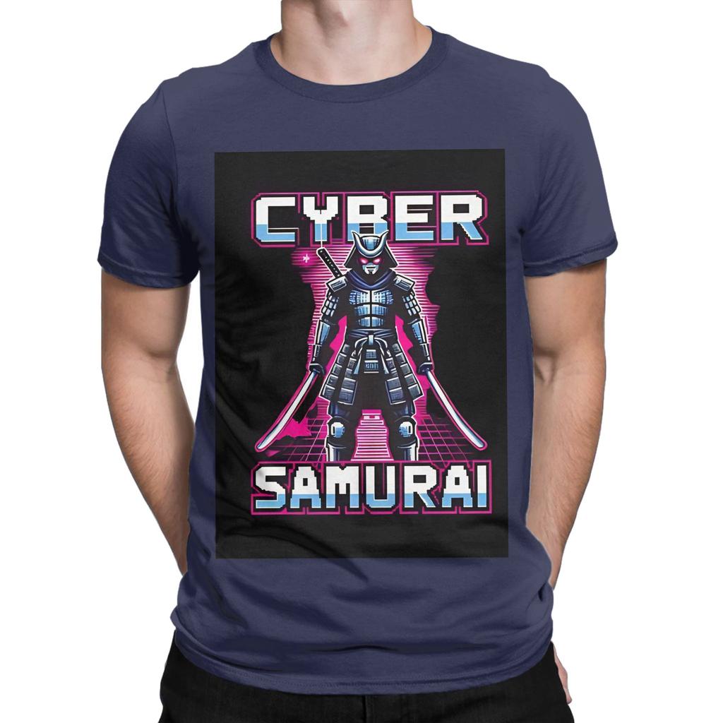 Cyber Samurai Punk Poster Funny 100 Cotton TShirt Cyber Samurai Punk Tees Tops For Unisex
