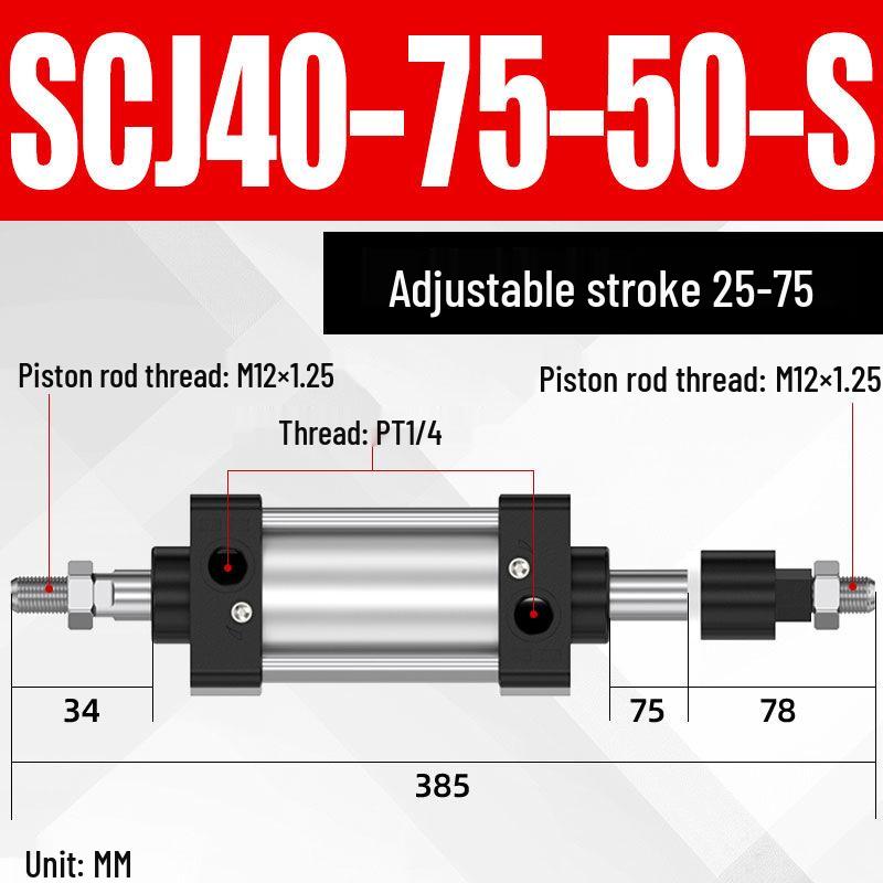 SCJ Adjustable Stroke High Thrust Pneumatic Cylinder SCJ32-160
