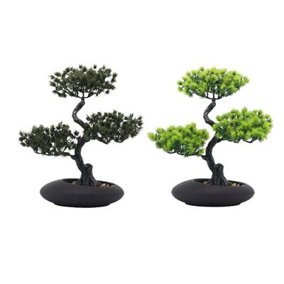 Artificial Bonsai Pine Tree 10.2x13.4inch Lightweight Tabletop Decoration PP Material for Kitchen Dining Room Versatile