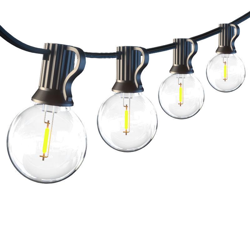 In-Stock 24V G40 Low Voltage String Lights with Remote, Dimmable & Waterproof for Garden or Camping Decor