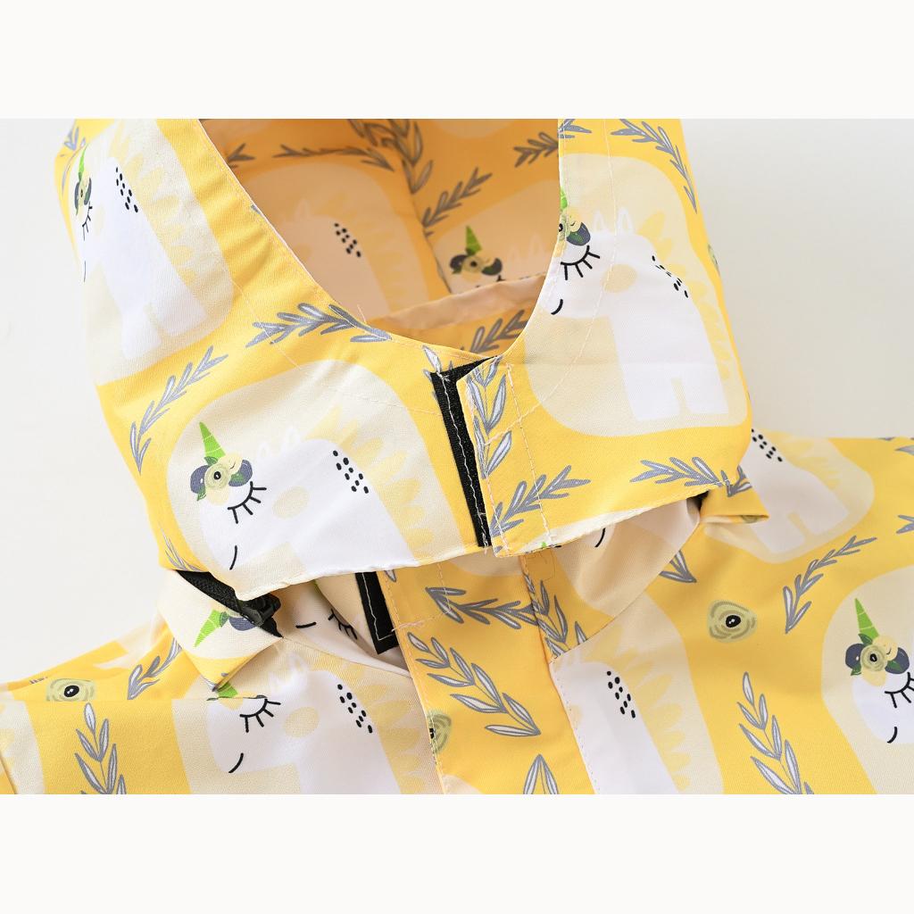 Children's Spring and Fall New Fashion Printing Rushing Coat Jacket Boys and Girls Hooded Waist Zipper Shirt Double Windbreaker