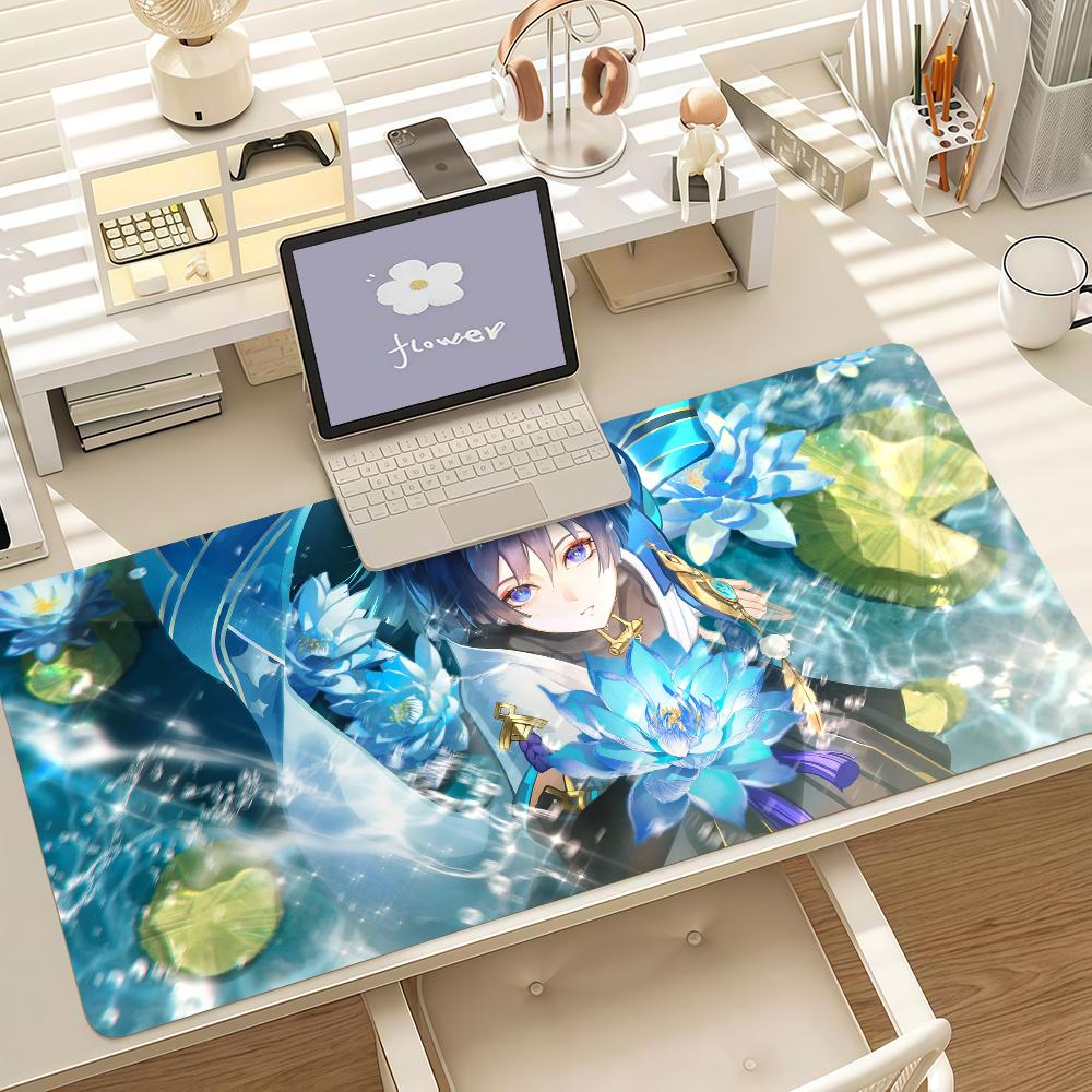 Genshin Impact Wanderer Anime Large Gaming Mouse PadRubber Desk Mat Keyboard Pad For Laptop Computer Gaming Desktop Decor