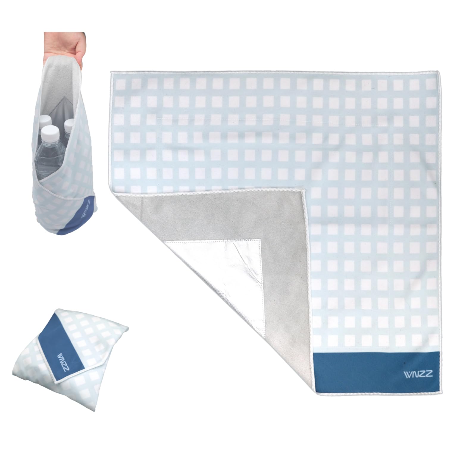 

Lunch Bento Cooler Simply Sticky Keeps Lunch Ice and More Cold with Just This One 50cm Wide x 50cm Checkered Pattern Cloth, Furoshiki, Wrap, Bag,