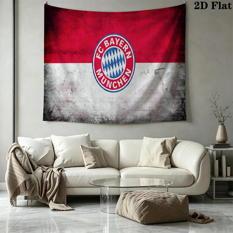 FC Bayern Munich Logo Wall Tapestry Aesthetic Wall Hanging Printed Fabric Blanket Decorative Tapestries for Bedroom Living Room Home Decor