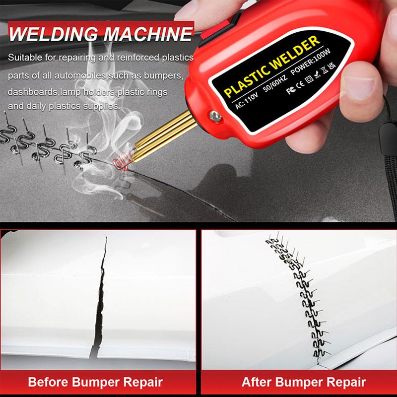 2in1 Plastic Welder+Soldering Iron Kit 100W Portable Auto bumper Plastic Crack repair Tool weld Set With1000Pcs Welding Nail