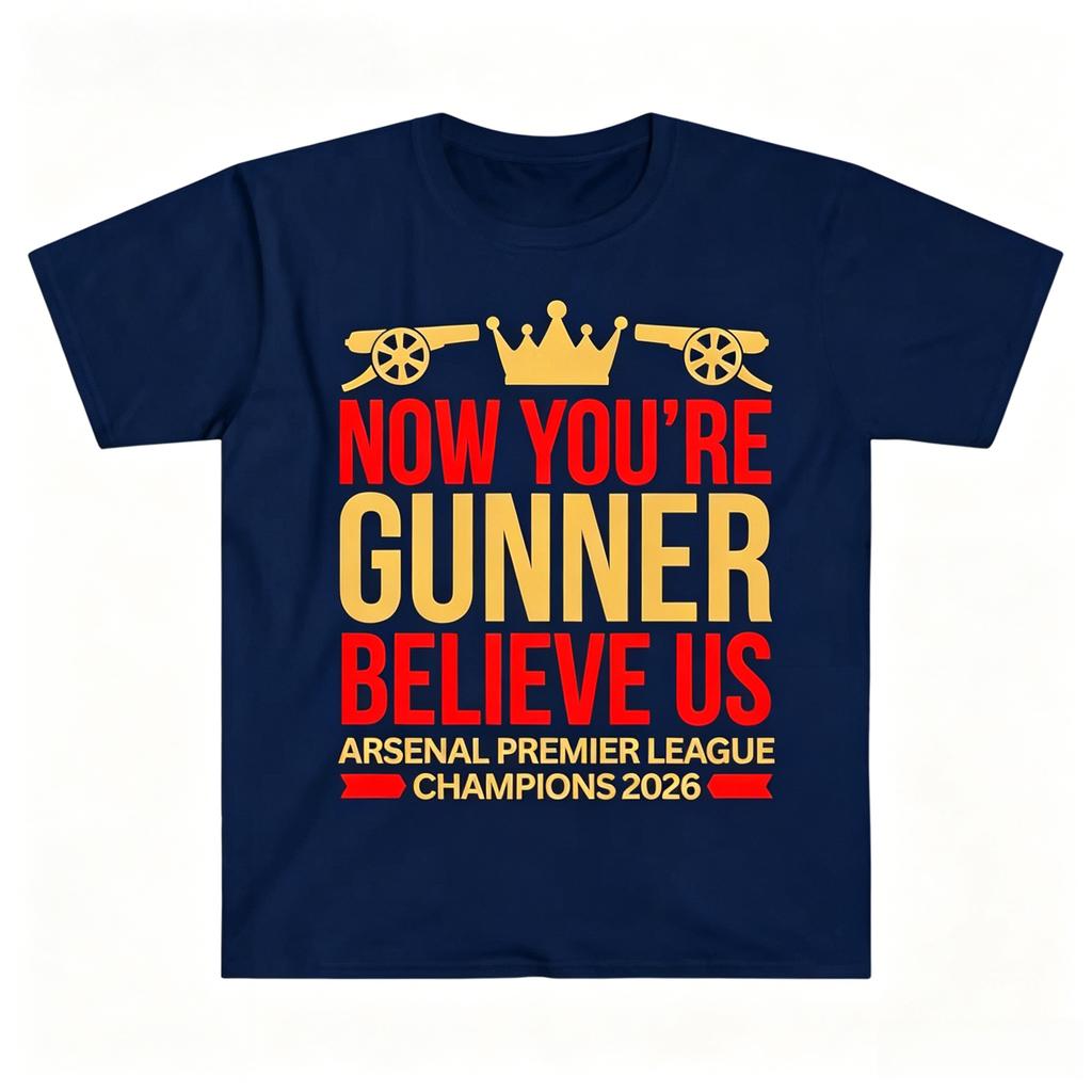 Arsenal 2026 Champion Graphic Cotton Unisex Tshirt Summer High Quality Men's Women's Fashion Football Commemorate Shirt