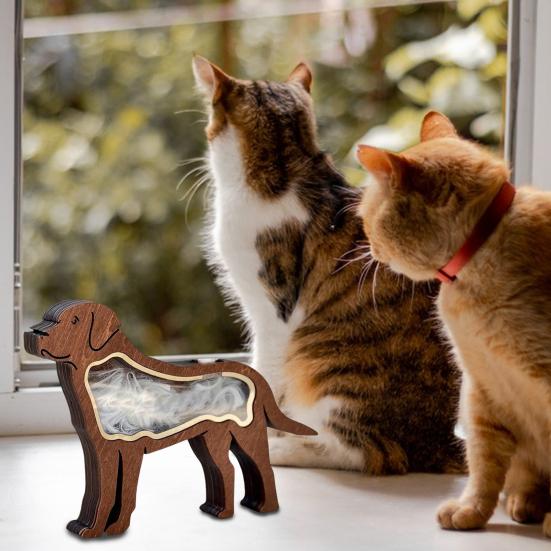 Caja Conmemorativa para Pelo de Mascota Superficie para Grabado DIY Caja de Recuerdos Hecha a Mano Ventanas Antimanchas Compartimento Sellable Caja para Pelo de Mascota