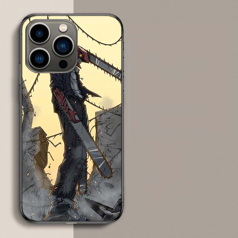 Anime Chainsaw Man Phone Case For Iphone 17 Air 15 Pro 14 Plus 16 Pro Max 12 13 Mini 11 16E X XS Cover Cute Fundas