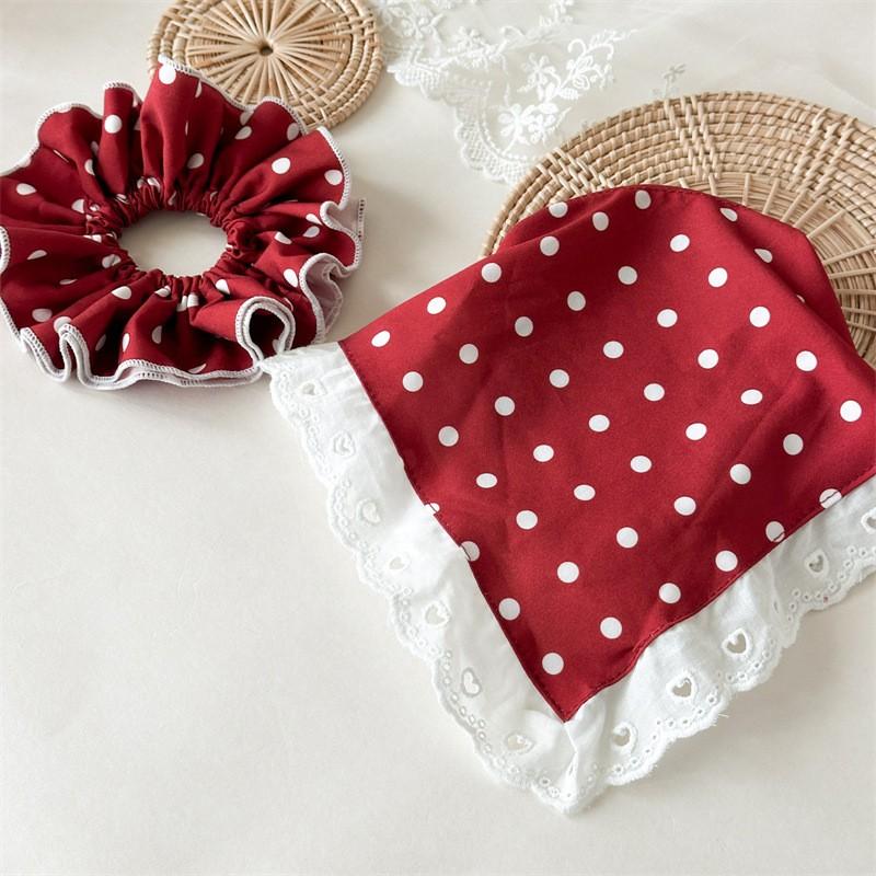 Scarf Headband French Retro Plaid Sweet And Cute Headscarf