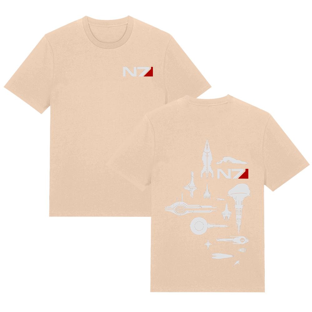 Starships Mass Effect T Shirts Mass Effect N7 Graphic Print Tees Gaming Merch Pure Cotton Top Unisex High Quality Soft Clothing