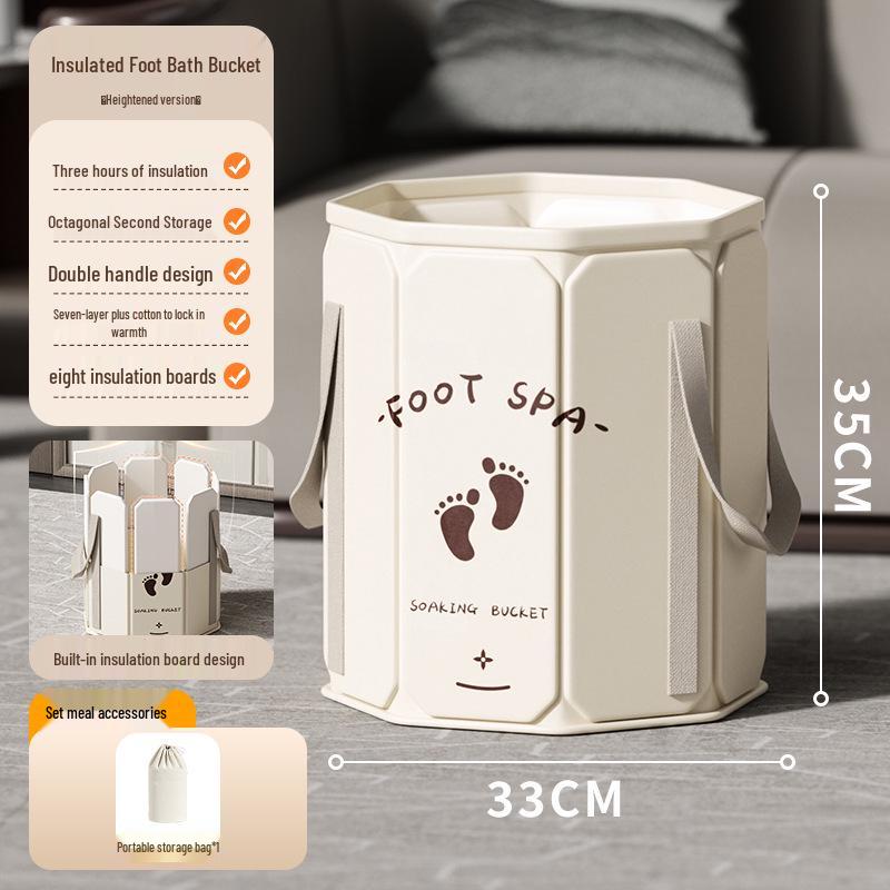Folding Insulated Foot Bath Bucket for Adults and Dorms