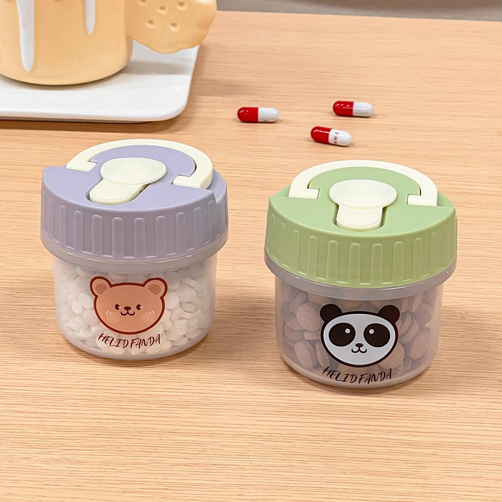 Mini Plastic Medicine Pill Box Travel Portable Pill Dispenser Medicine Container With Handle Sealed Moisture-Proof Pill Case
