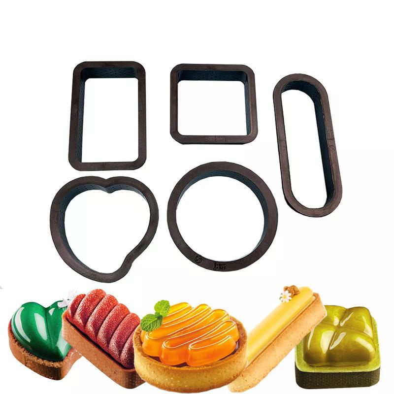 1pcs Perforated Plastic Tart Ring Circle DIY French Fruit Mousse Cake Dessert Molds Cutter For Kitchen Pastry Decorating Tool