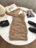 Summer Style Spaghetti Strap Dress - Sexy Twisted Knot Pleated Slim Fit Short Skirt for Mature Women