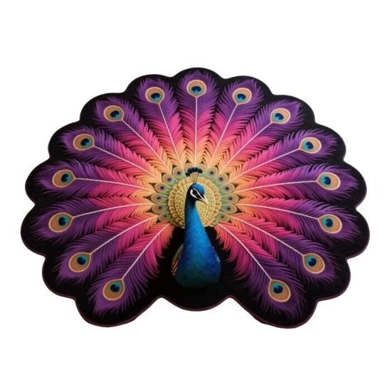 Peacock Floor Mat 3D Realistic Pattern Bathroom Mat Quick Dry Floor