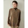 Women's Cashmere Knit Shawl Vest - Autumn/Winter Chinese Style with Slanted Lapel and Elegant Design