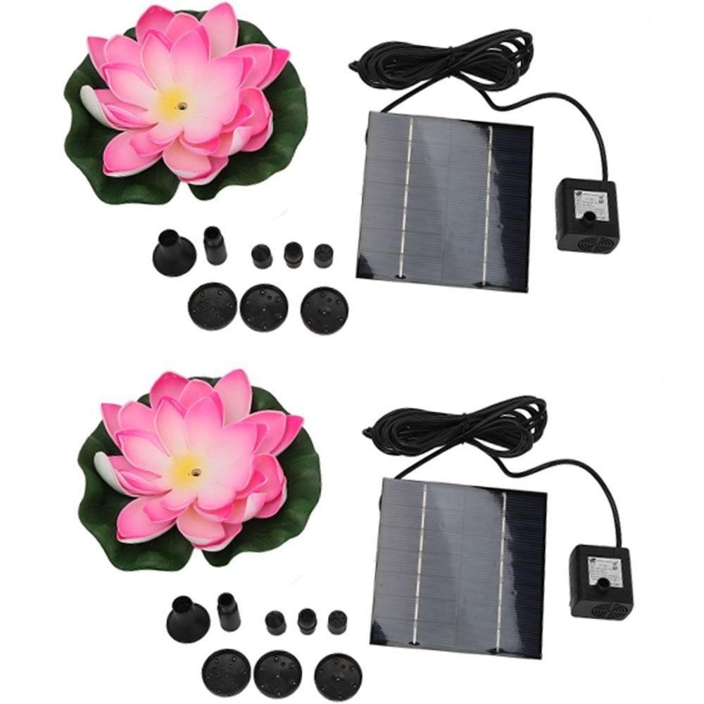 2 Pcs Floating Design Solar Bird Bath Fountain 7V Voltage Floating Solar Fountain Landscaping 1.4W