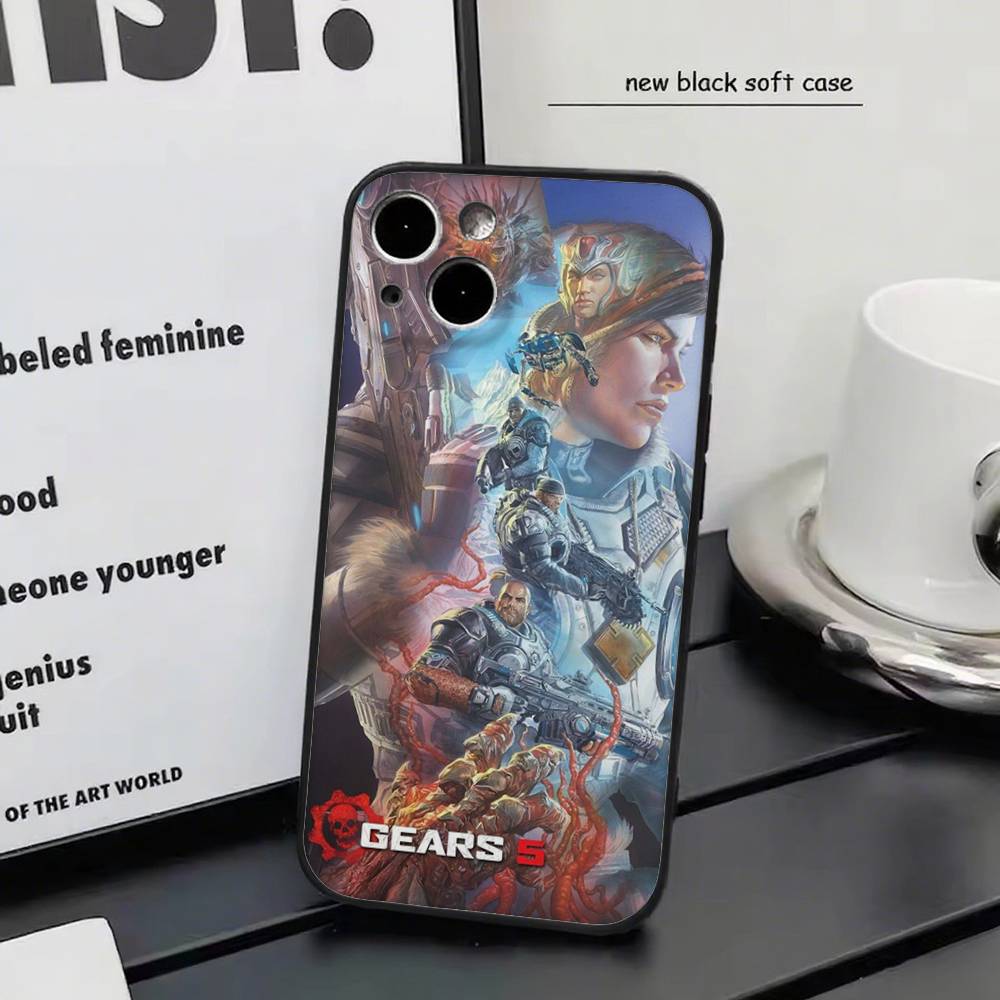

Game-G-Gears Of-Wares For iPhone 13,17,11,12,16,14,15,Plus,Pro Max Soft Silicone Black Phone Case iphone 13 Pro Max
