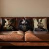 Retro Rabbit Portrait Cushion Cover Soft Reversible Durable Pillow Cover MultiScene Use for Home Car Daily Comfort