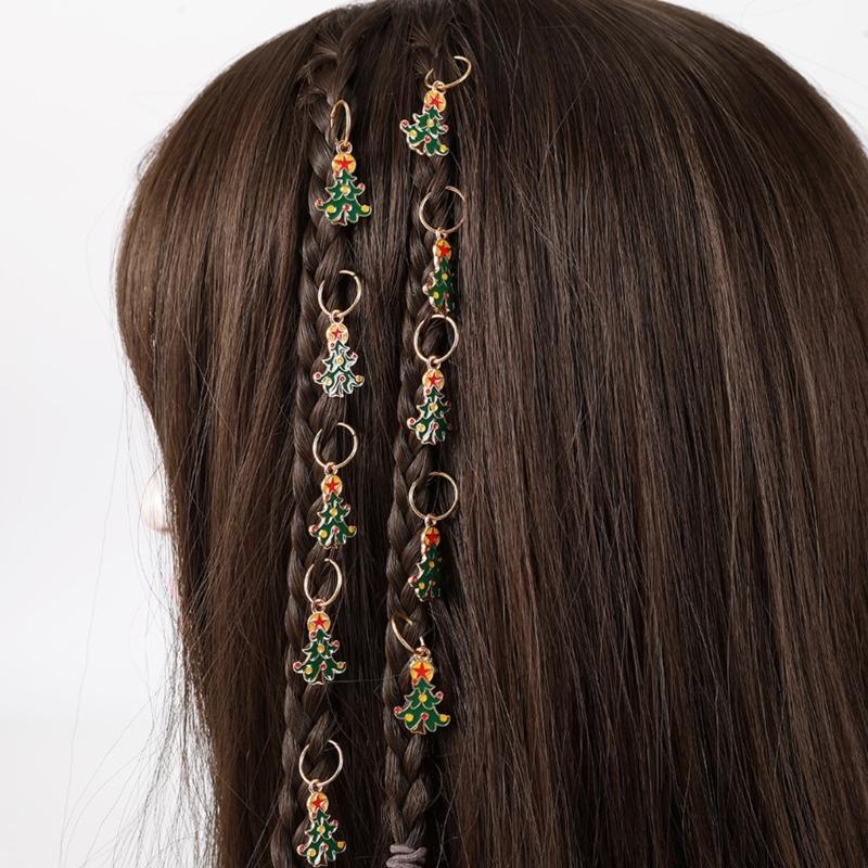 Haarzopfringe für Dreadlocks Zopf Haarzopf Christmas Charm Haarzopfzubehör RingClip Frisur Anhänger