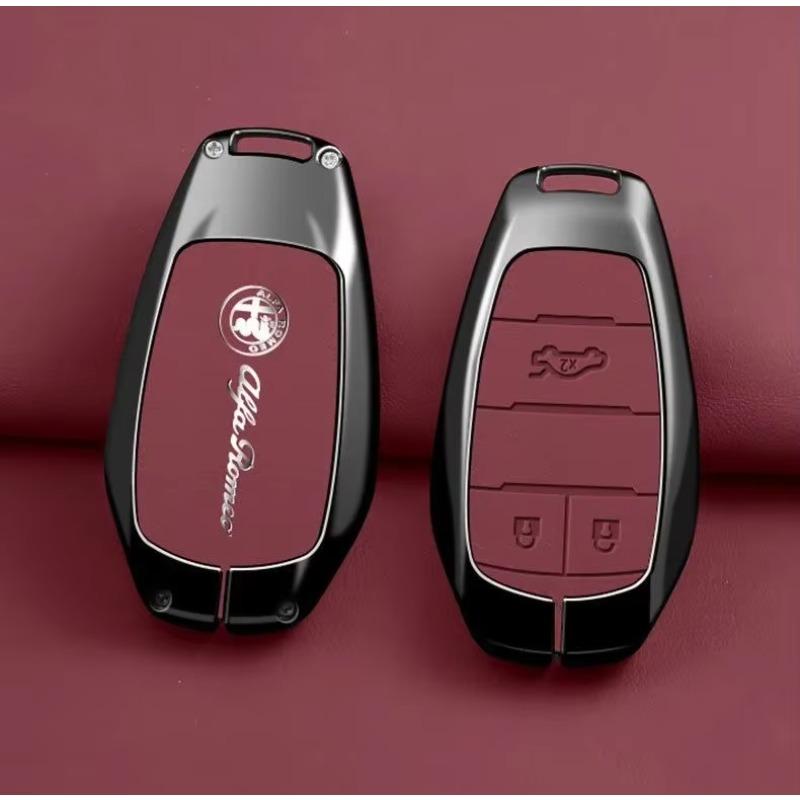 Hub Caps Zinc Alloy For Alfa Romeo Giulia 2015 +Stelvio 2016+ Spider Etcetera Car Remote Key Cover Case Shell Holder Key ProtectEP3