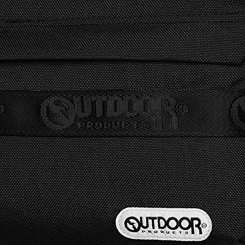 Bolsa Transversal Clássica com Fita de Logo em Nylon para Uso Externo, Mini Bolsa de Ombro/Média, Preta, Tamanho Único