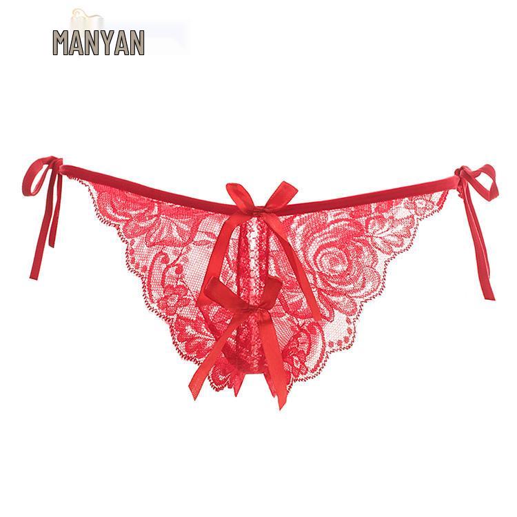 Seductive Japanese Lace Open Crotch Panties Set