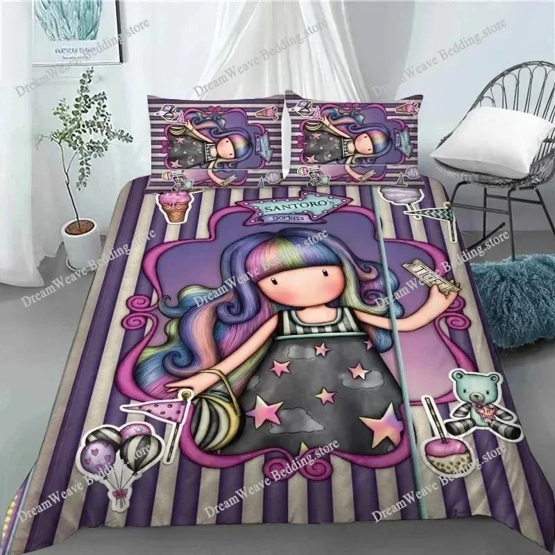 Set Copripiumino Santoro Gorjuss Matrimoniale Queen King Size Anime Bella Ragazza Set Biancheria da Letto Stampa 3D Santoro Gorjuss Copripiumino Ragazze