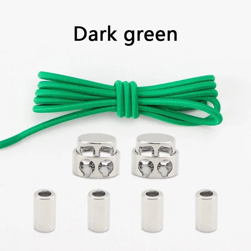 1 Pair Round Elastic Shoe Laces No Tie Shoelaces Tieless Metal Spring Buckle Shoelace for Kids Adults Elderly One Size Fit All