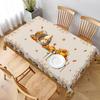 Fall Thanksgiving Pumpkin Turkey Maple Leaf Waterproof Tablecloth Table Decor Washable Kitchen Dining Table Cloth Party Decor