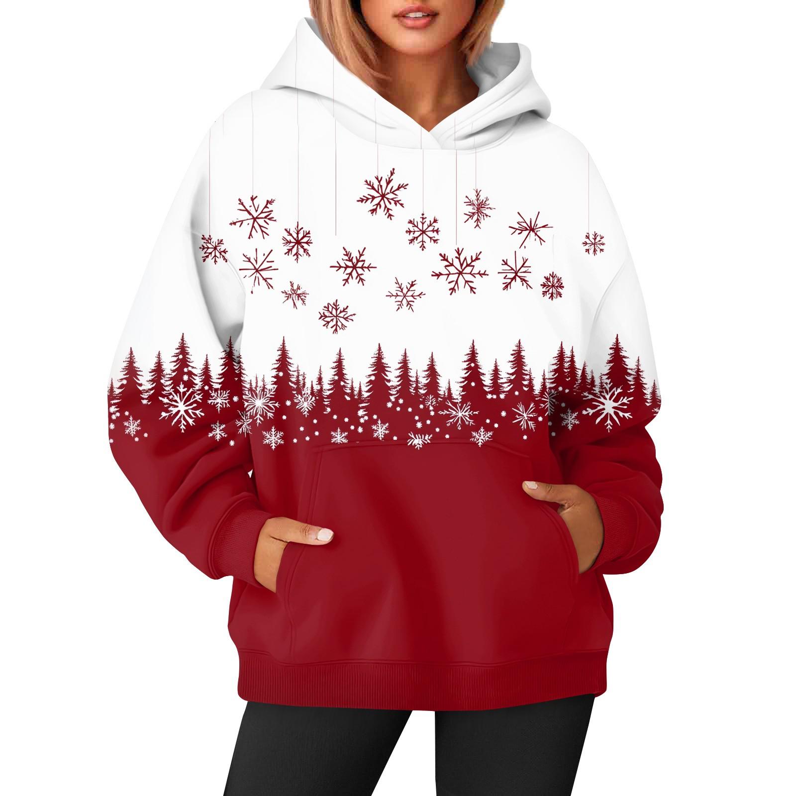 Женская модная и повседневная толстовка с капюшоном и длинными рукавами с принтом S красный 2168₽