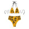 Women's Swimwear With Chest Pad Push-up  Two-Piece Swimsuit Tank Top With Panties Slim Fit Printed Swimwear