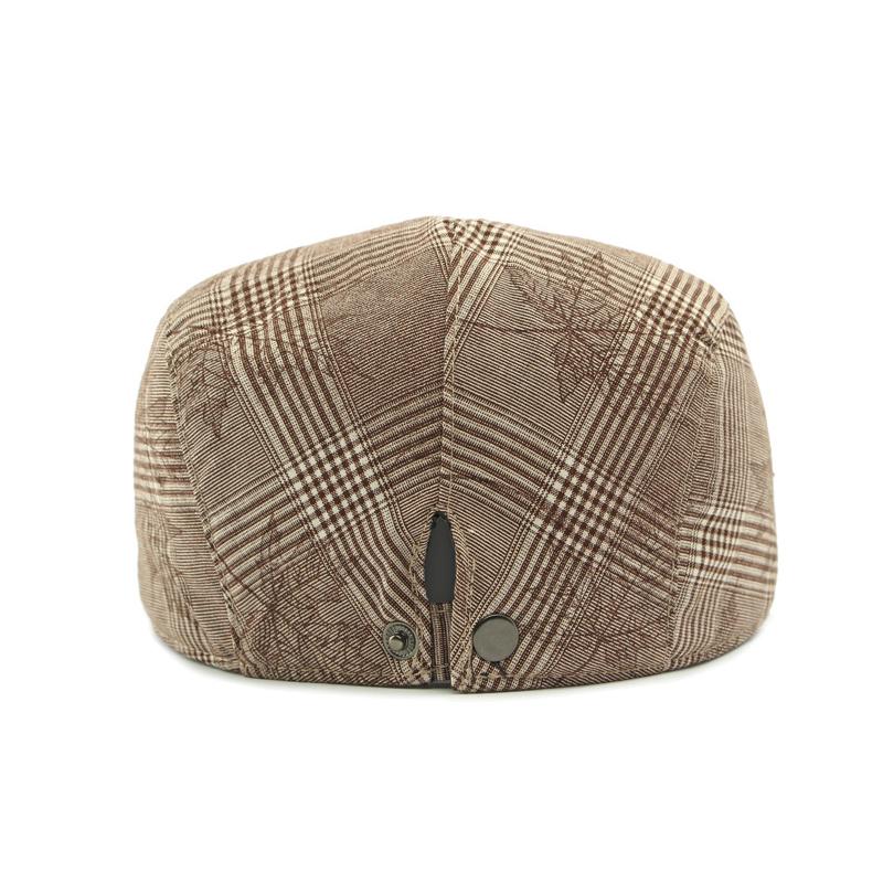 Spring Hat Autumn Beret British Vintage Paintsman Hat Printed Plaid Peaked Cap for Men