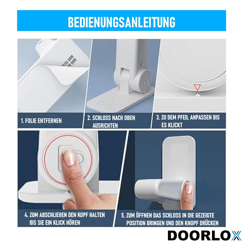 DOORLOX Door Lock for Children, Self-adhesive, Child-proof Safety Door Handle