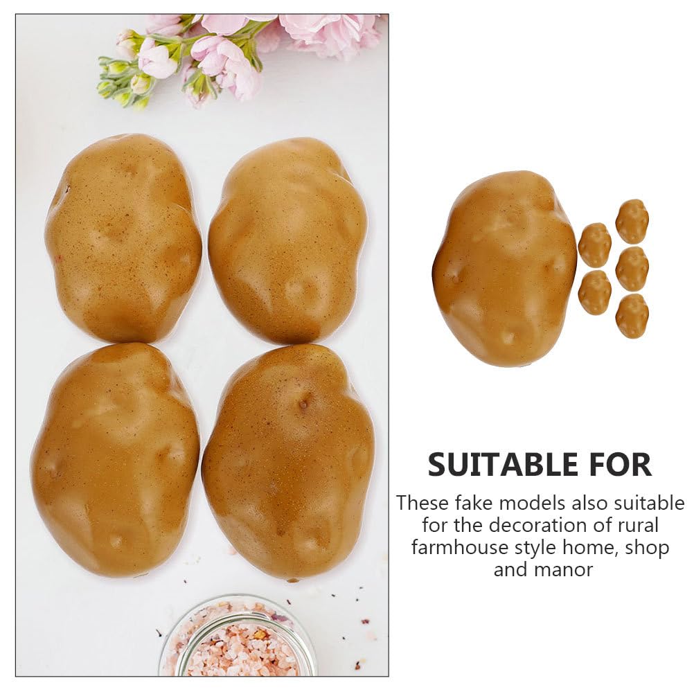 Amosfun 9cm Fake Potato Realistic Fake Lightweight Styrofoam Perfect for Photo Store Kitchen Pretend and Harvest Model, Potato, Model, Shoots,
