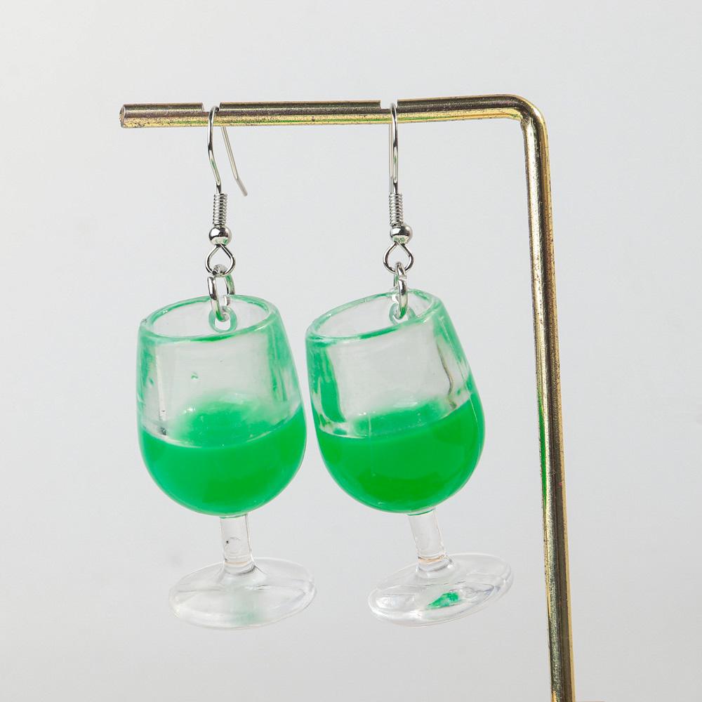 New Large Red Wine Glasses Acrylic Dangle Earring for Women Resin 3D Drink Cup Bottle Drop Earring Funny Creative Jewelry Gifts