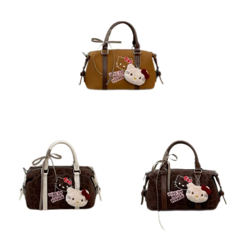 Japanese Vintage Leopard Print Shoulder Bag With Pu Material For Daily Use