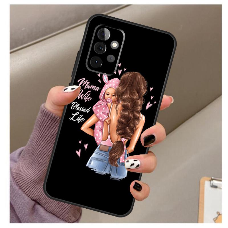 Beautiful Mother Daughter Son Case For Samsung Galaxy A33 A13 A53 A34 A54 A14 A15 A16 A26 A36 A56 A12 A32 A52 A06 A35 A55