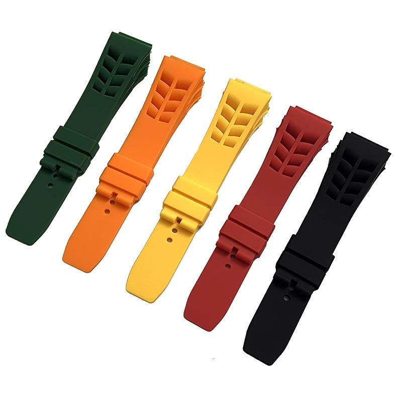 Soft Silicone Strap For Richard Mille RM53/055/011/050 Men Waterproof and Sweat Proof Rubber Bracelet 25mm Watch Accessories