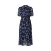 Jiuzi Elegant Printed Mulberry Silk Dress