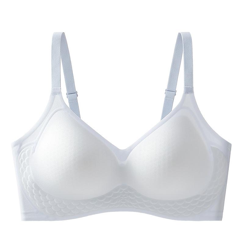 

Бесшовное женское летнее ультратонкое белье с гелевыми полосками, собирающее маленькую грудь, не провисающее, удобный и прохладный бюстгальтер-топ S Size = 80-47.5kg небесно-голубой