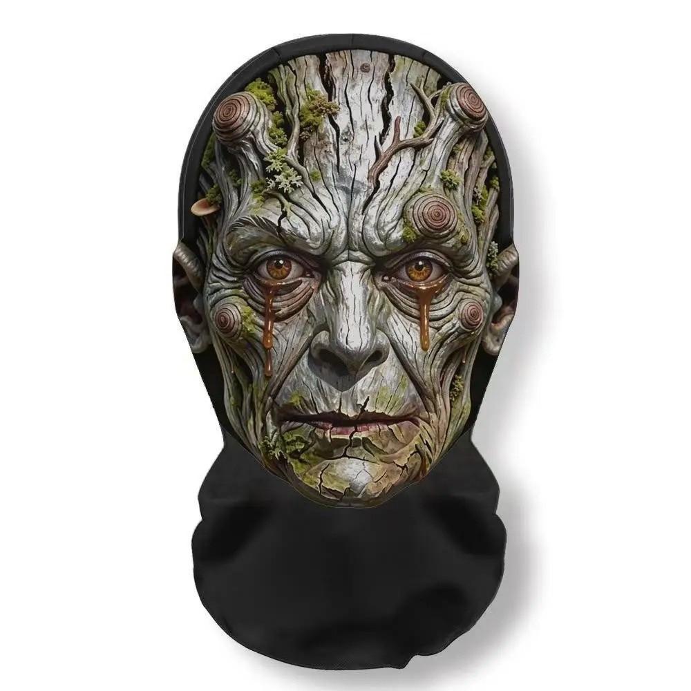 Cat Printed Halloween Face Mask Ghost Head Cover Halloween Scary Mask Party Gatherings