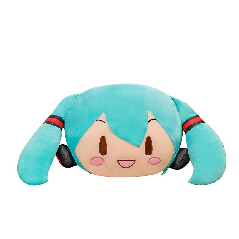 Hatsune Weich Niedlich 2D Großer Kopf Plüschkissen – Zuhause/Büro Nickerchen Rückenlehne & Entzückende Puppe Geschenk Dekoration