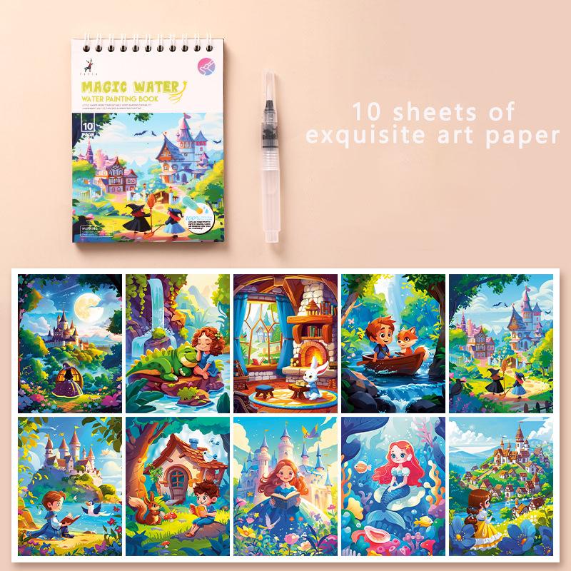 

Magical Water Drawing Notebook Repeatedly Graffiti Clear Water Puzzle Handicraft Student Drawing Notebook зелений