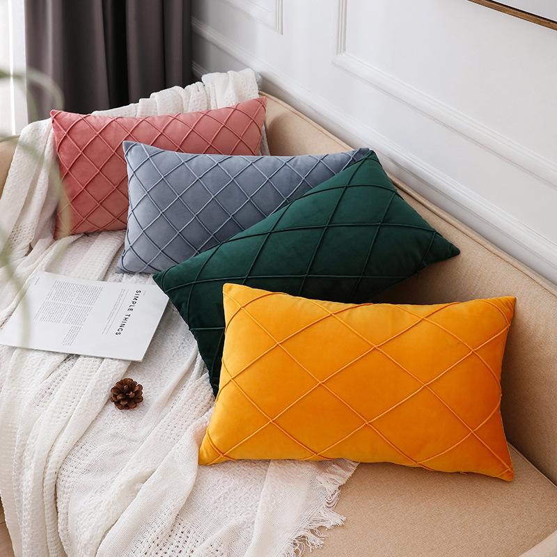 Nordischer Stil Einfache einfarbige Kissenhülle Minimalistischer Stil Wohnzimmer Sofakissen Rückenlehne Rechteckig Nachttisch Stuhl Kissen Qualität
