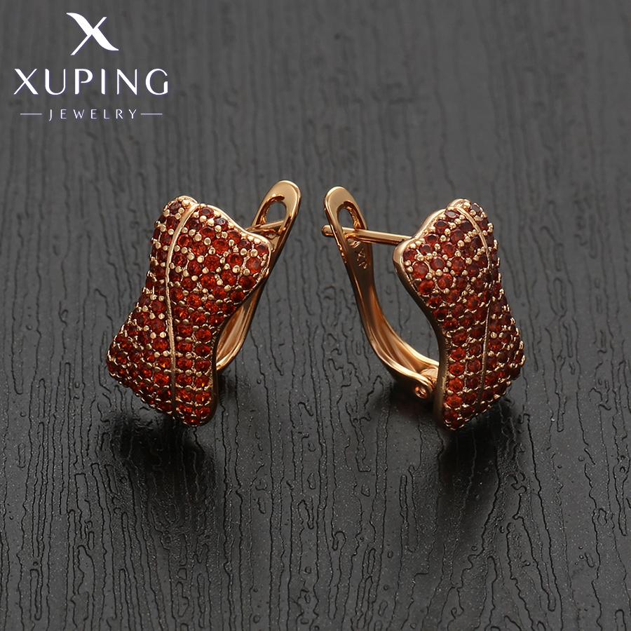 Xuping Jewelry Fashion New Arrival Copper Alloy Gold Color Huggies Earrings for Women Party Gift X000981044